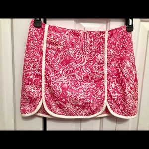 Lilly Pulitzer size 00 skort pink and white print